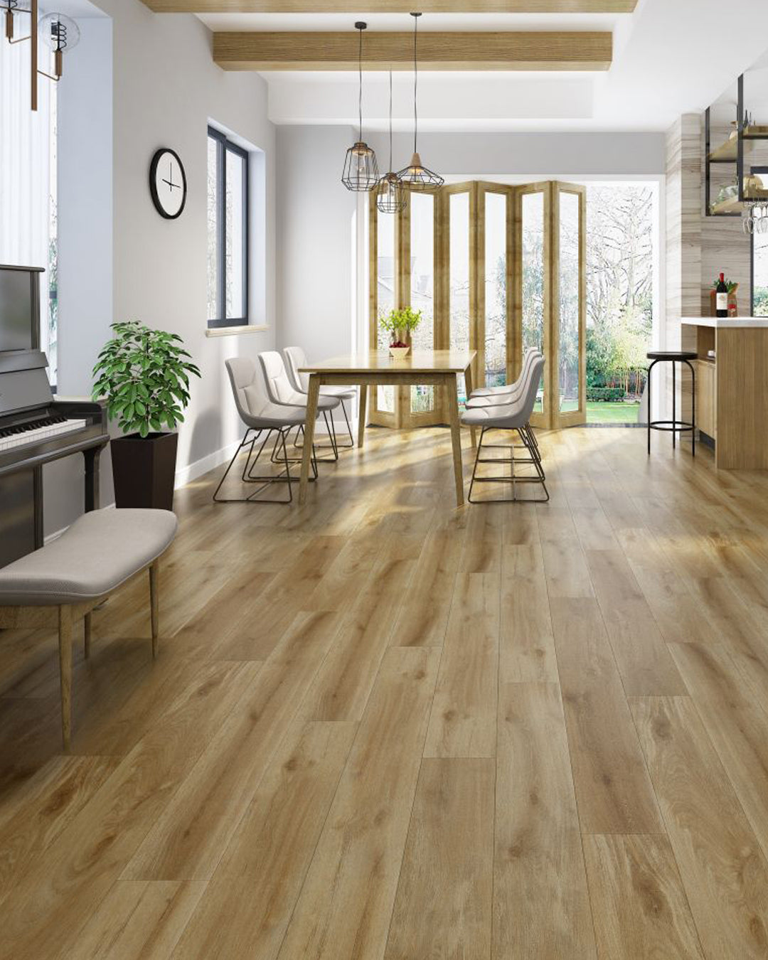 Eterra White Series GA652313 Impala 6.5 mm T x 7.02" In W x 48" In L 20 Mil SPC Click-Lock Waterproof Vinyl Plank Flooring (19.23 sf / box)