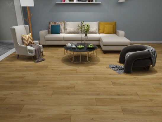 A Series A-05 Hot Summer 8 mm T x 9.06" In W x 60.18" In L 20 Mil SPC Click-Lock Waterproof Vinyl Plank Flooring (22.72 sf / box)