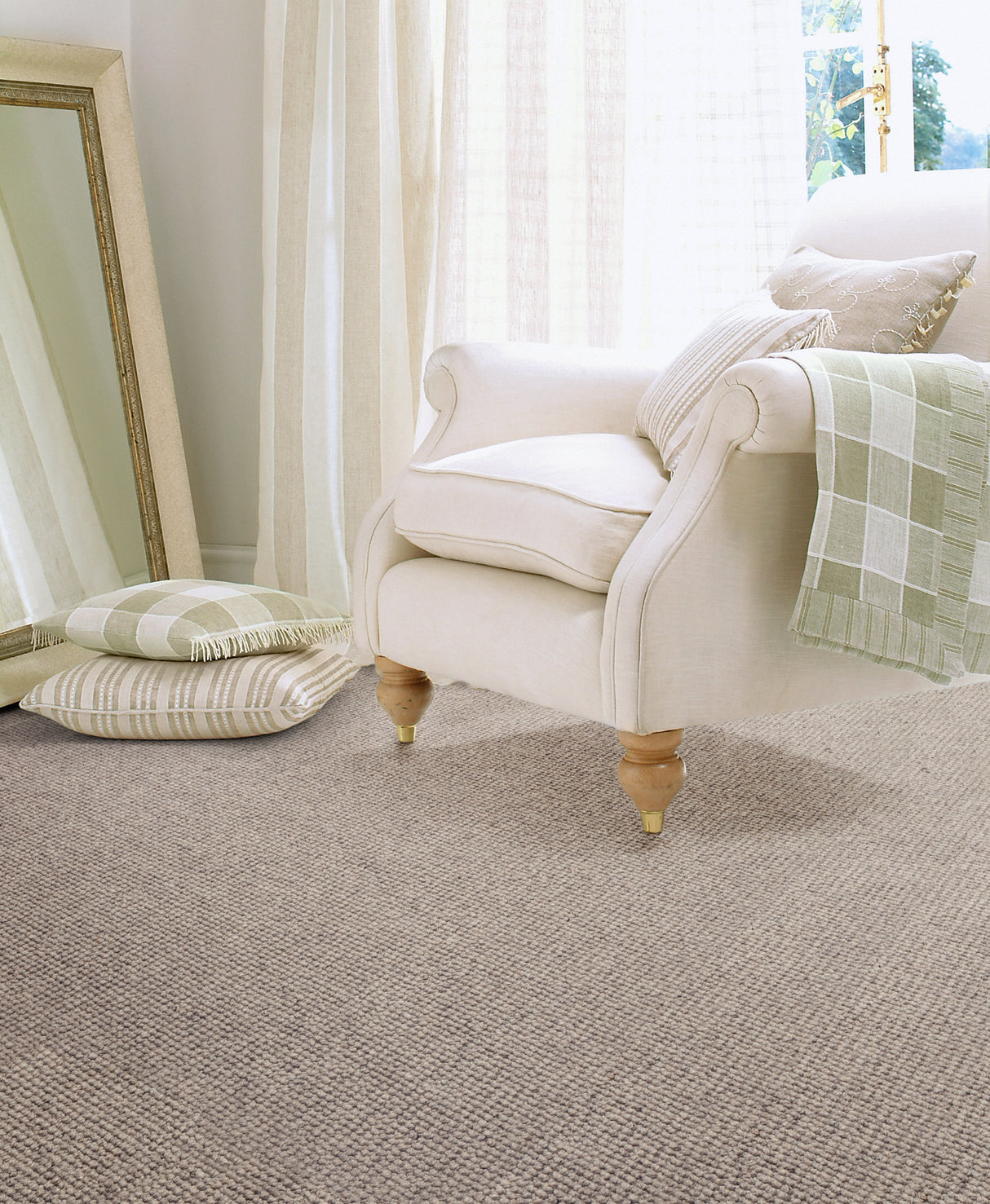 Ambassador 2103 Weathered Oak 54 oz. Wool  Loop Indoor Carpet Flooring 13' Feet 2" Inches Wide (9 sf / yd)