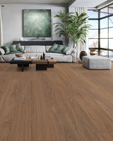 Nearwood Black Collection GA152404 Walnut Reserve 15.5 mm T x 9.05" In W x 74.8" In L AC5 HDF Click-Lock Waterproof Laminate Plank Flooring (28.22 sf / box)
