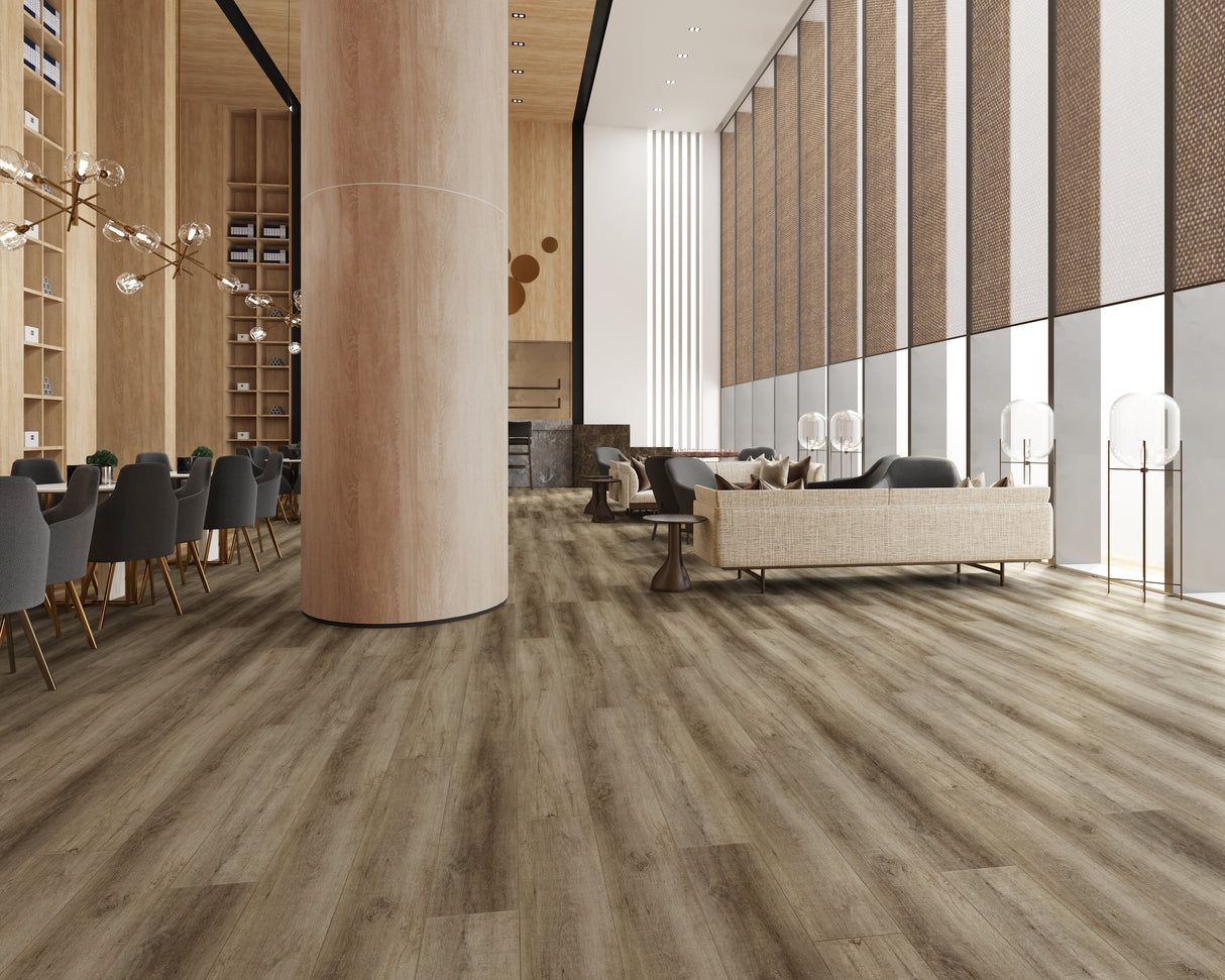 Conquest CON2013PAD Fortress 8 mm T x 9" In W x 72" In L 20 Mil SPC Click-Lock Waterproof Vinyl Plank Flooring (17.67 sf / box)