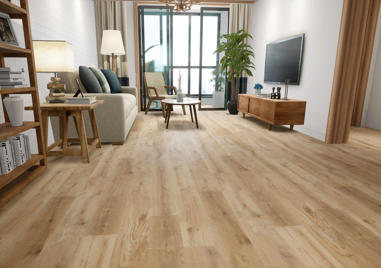 E Series  E-01 Grey Oak 6 mm T x 7.02" In W x 48.03" In L 20 Mil SPC Click-Lock Waterproof Vinyl Plank Flooring (19.23 sf / box)