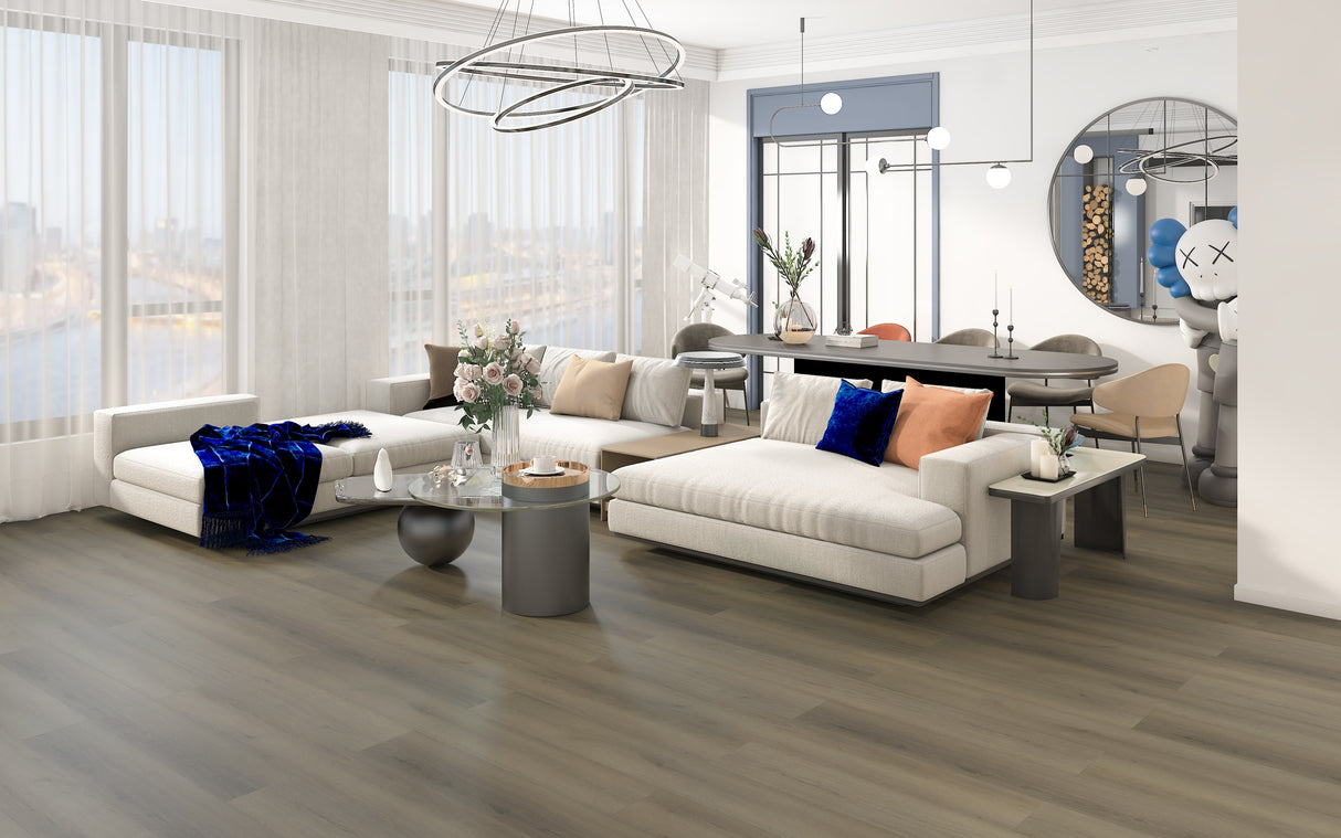 Performer Plus PPPSPC2004 Raven 6 mm T x 9" In W x 60" In L 20 Mil SPC Click-Lock Waterproof Vinyl Plank Flooring (22.38 sf / box)